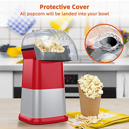 Hot Air Popcorn Popper Maker, Electric Air Popcorn Machine with