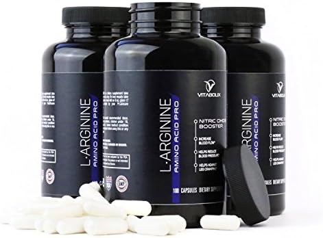 L-Arginine 1000mg AKG Plus 340mg with L-Citrulline - 180 Capsules - Cardio Heart Supplements | Nitric Oxide Boosters for Endurance and Energy | VitaBolix USA | Boosts Sex Drive