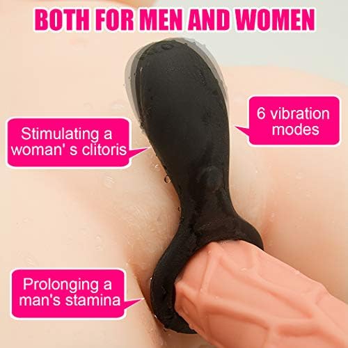 lanla Six Dolls for Men Lifelike Vibrating Testicle Rings Silicone-Massàger Ring Dual G Spotter, Full Silicone Adult S(exy Toys for Mens Delay Ring or Couple Waterproof Tshirt