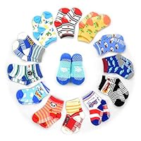 12 Pairs Anti-slip Socks Toddler Socks, HOVEOX Baby Socks Unisex 12-36 Months