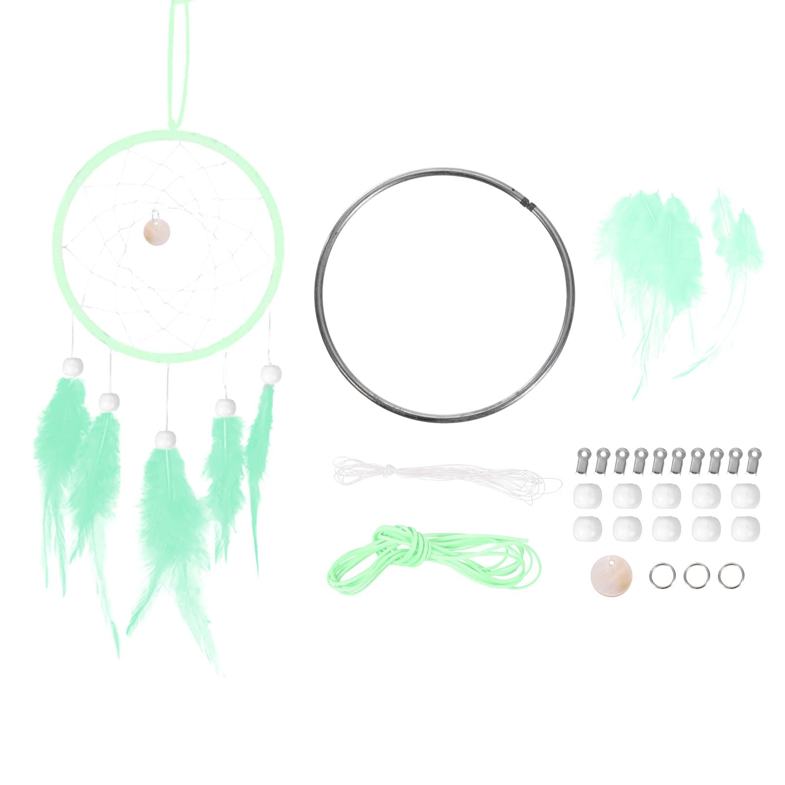 PATIKIL DIY Dream Catcher Kit, Making Dream Catcher Supplies Wall Hanging Handmade Dream Catcher Kits for Beginner Style 3, Mint Green — image 1