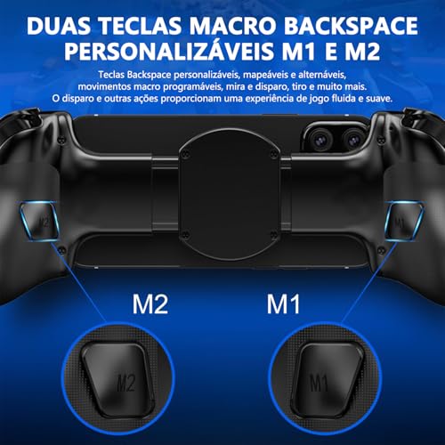 GODREAM Controle de Jogos no Celular Sem Fio Extensível para iPhone/Android, Gamepad para Celular Bluetooth 5.0 com Design Ergonômico, Compatível com iOS, Tablets Samsung e Dispositivos Móveis (Preto)
