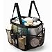 iPEGTOP Portable Mesh Shower Caddy, Quick Dry Shower Tote Hanging Bath & Toiletry Organizer Bag with 9 Storage Pockets, Double Handles for College Dorm, Travel, Gym & Camping, Black