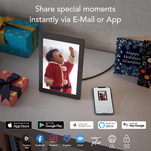 Nixplay Seed 10.1 Inch Widescreen WiFi Cloud Digital Photo Frame with