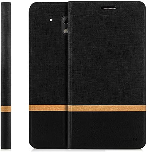 HTC Desire 526G Case Protector Flip Cover [Zanasta Designs] Premium Phone Wallet with Card Holder Slots [Slim Profile], Foldable Stand Black