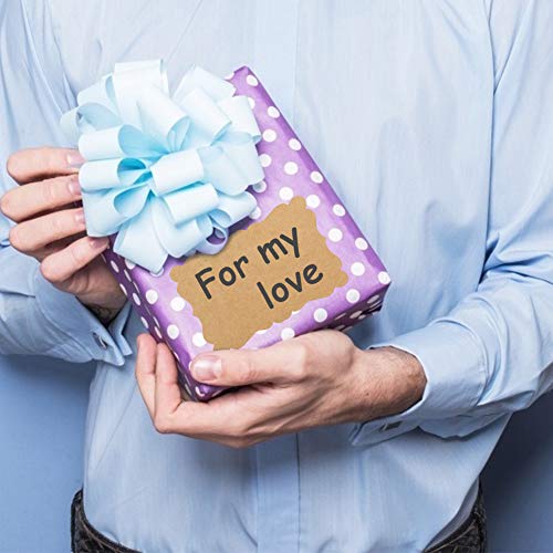 SallyFashion 200 PCS Kraft Paper Gift Tags Blank Label Stickers for Holiday Glass Bottle Present Supplies 3 * 2inch