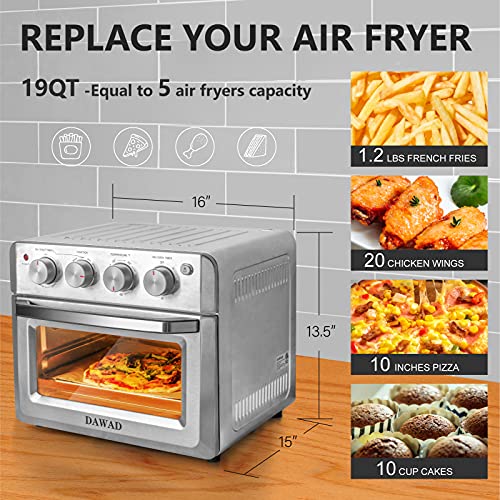 DAWAD Air Fryer Toaster Oven Combo, 7in1 Convection Airfryer Toaster