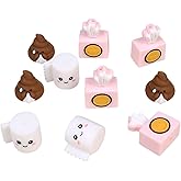 Meawaho 12PCS Poop Focal Silicone Beads, Toilet Paper Silicone Focal Beads for Keychain Making, Creative Loose Beads Bulk for Pens DIY Handmade Crafts Necklace Bracelet Lanyard