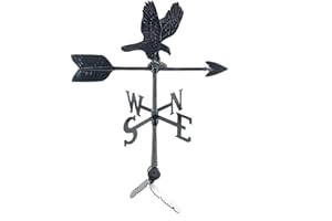 Montague Metal Products 24-Inch Weathervane with Eagle Ornament,Satin Black