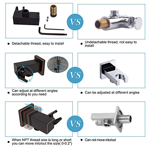 EMBATHER Shower System with Waterfall Tub Spout Oil Rubbed Bronze Rain