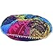 Boho Room Decor Aesthetic: Vintage Indie Multi Te Dye 32 Inches Indian Patch Work Mandala Round Pillows Meditation Cushion Cover, Perfect for Cottagecore Hippie Room Decor(Multi Patch)