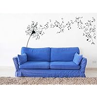 CreativeWallDecals Wall Decal Vinyl Sticker Modern Dandelion Flower Music Notes Sound Gift V362