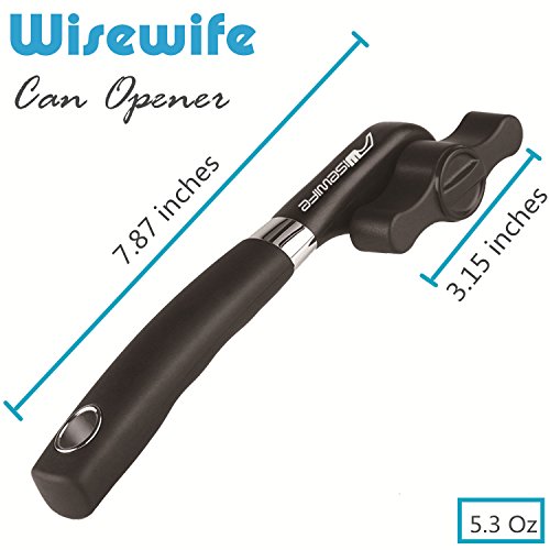 Manual Can Tin Opener Safety - Stainless Steel Ergonomic Anti Slip Design with Smooth Edge Side Cut No Sharp Cuts Can Opener - Lid Lifter That Won't Touch Food with Spoon and Fork Set - Thumbnail 6