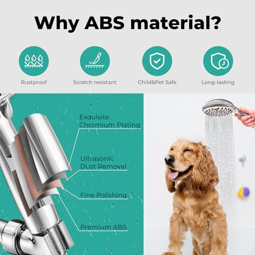 LOKBY High Pressure 6Settings Shower Head with Handheld 5'' Powerful