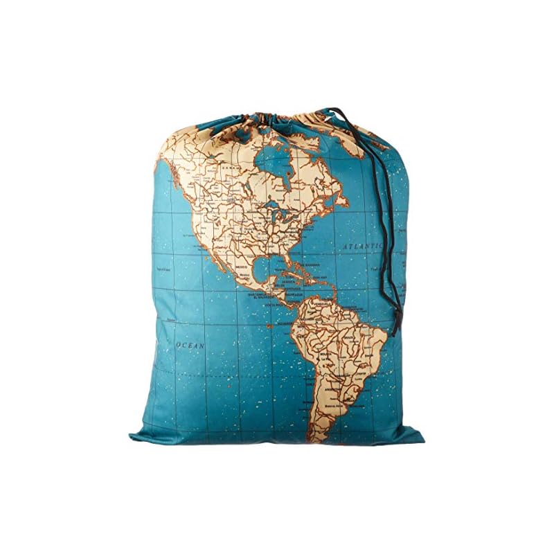 Kikkerland TravelSize Laundry Bag, World Map FLY MYSA