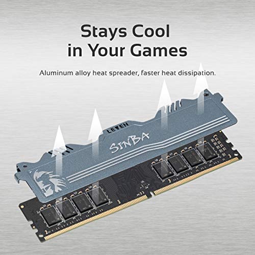 LEVEN SINBA 32GB KIT (2x16GB) DDR4-3000MHz PC4-24000 288-Pin U-DIMM CL16 XMP2.0 Overclocking Gaming RAM Desktop Memory Module- Gray (JROC4U3000172408G-16Mx2)