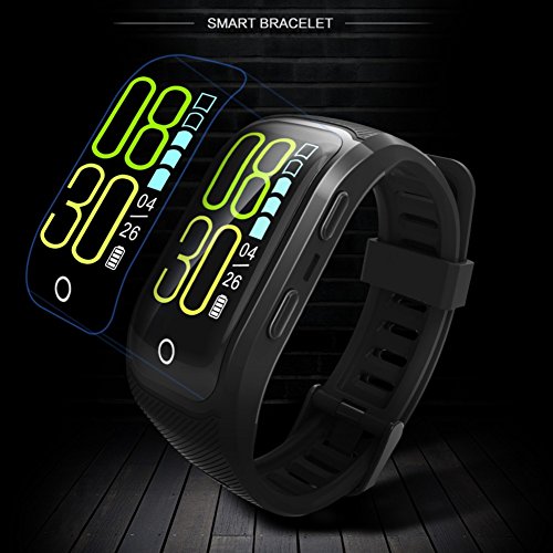 GPS Sports Watch Heart Rate Monitor Waterproof Fitness Tracker Bluetooth Smart Bracelet for iOS Android Phone Black - Thumbnail 2