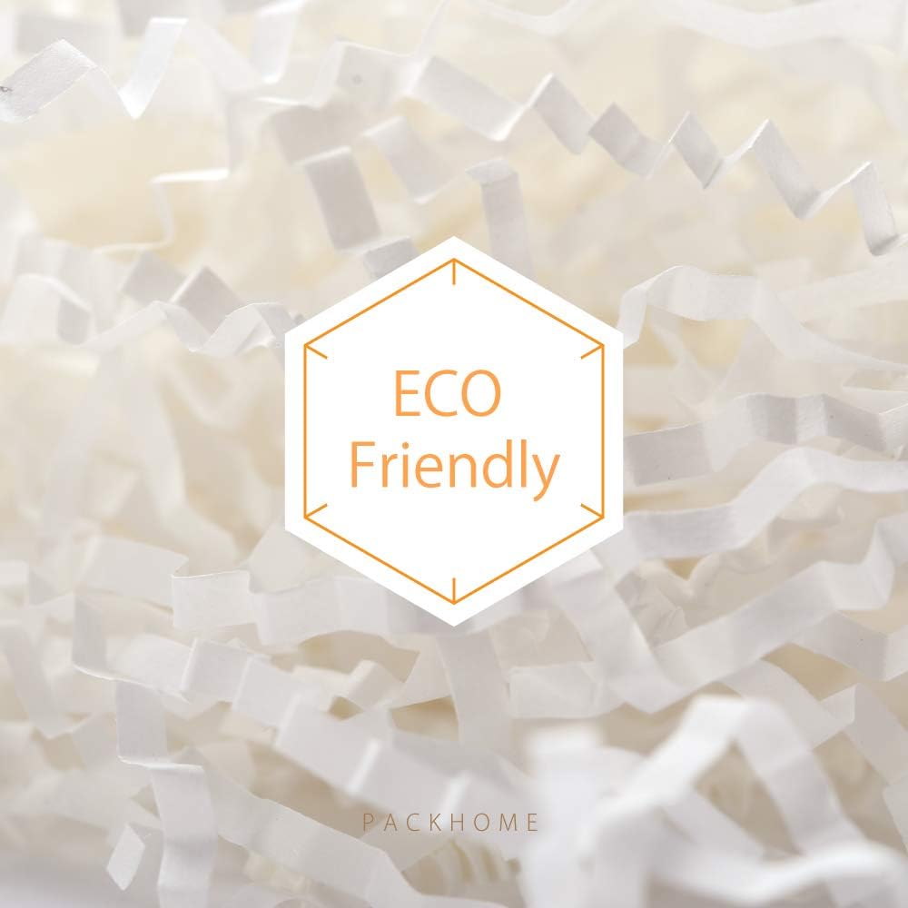 PACKHOME 1/2 LB Crinkle Cut Paper Shred Filler, White Shredded Paper for Gift Baskets, Crinkle Paper for Gift Wrapping: Arts, Crafts & Sewing