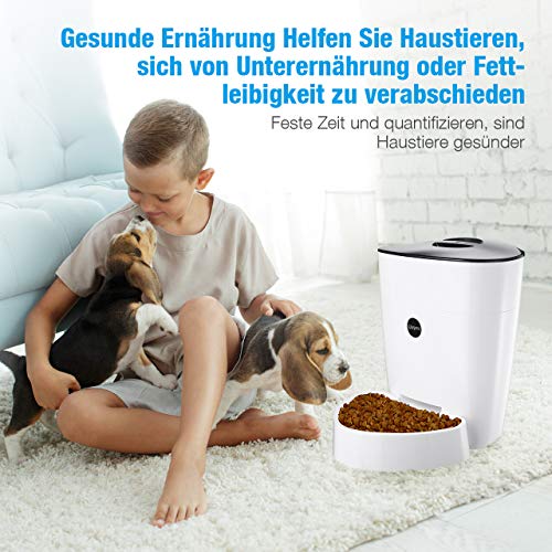 isYoung Geautomatiseerde voederdispenser, 4 liter, voor katten en honden, programmeerbare voederautomaat, Pet Feeder met… - Afbeelding 6