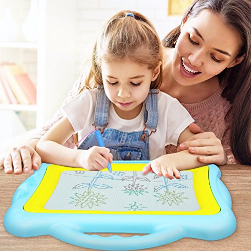 Magnetic Drawing Board 2 Pack Erasable Magna Doodle Board with 1 Large Kids Scribble Etch Sketch 13.1X17in and 1 Mini Travel Magnet Writing Pad Educational Learning Toy /& Birthday Gifts for Toddler
