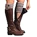 Leg Warmers,Haoricu 1 Pair Women Retro Button Crochet Knitted Stocking Leg Plush Cover Button Trim Socks (Brown)