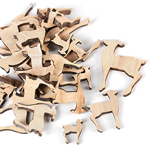 Laser Cut Unfinished Wooden Deer Cutouts | 60 Ornaments