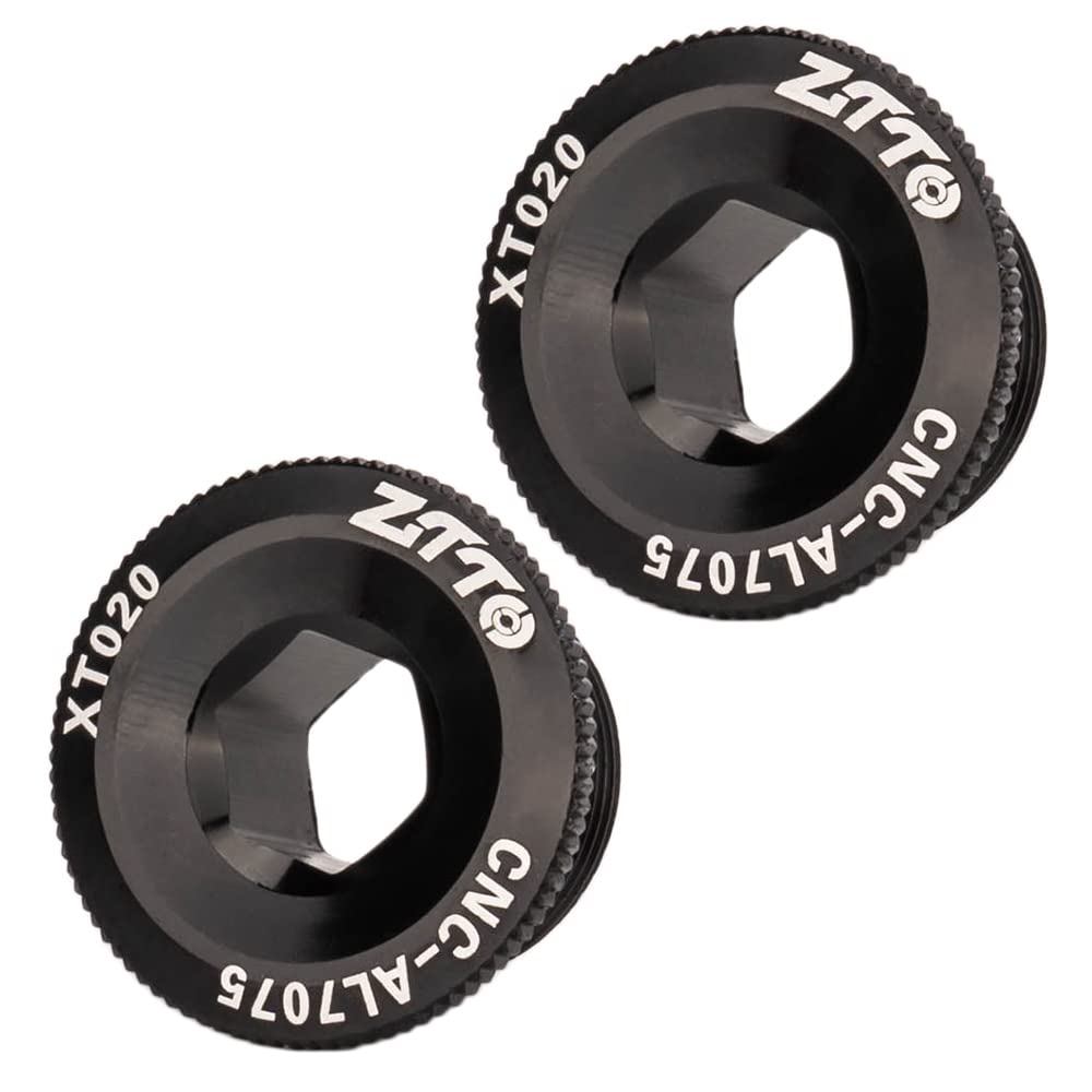 Hsthe Sea 2 pcs Crankset Screw, Bicycle Crank Arm Fixing Bolts, M20 black Aluminum Alloy Crank Cap Plate for Mountain Road Bike