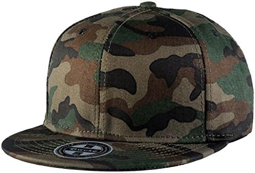 TESOON Plain Two-Tone Flat Bill Snapback Hat Camouflage Cap (C-F-33, One Size)