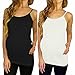 New Colors ! Maternity Basic Seamless Tank-nursing Tank -Maternity Top (ONE SIZE(MATERNITY), 2 Pack Black and White)
