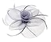 Urban CoCo Women's Vintage Flower Feather Mesh Net Fascinator Hair Clip Hat Party Wedding (Gray)