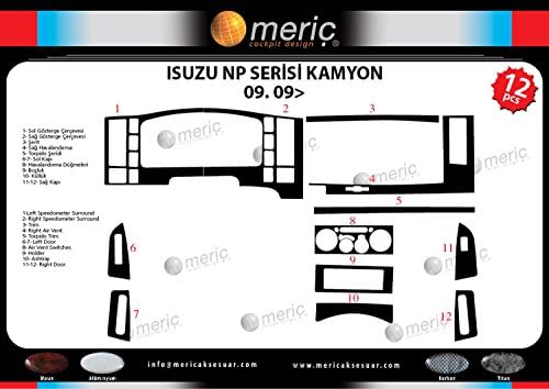 MERIC Cockpit Decor (CD-AL00240) Dashboard Covers, Vehicle Specific, 12 Pieces, Color Aluminum, RHD Version (Right Hand Drive)