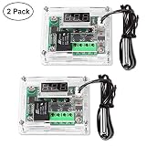 2PCS Temperature Controller Module with Case, XH W1209 Display Digital Thermostat Module with Waterproof NTC Probe -50~110℃ Electronic Temperature Temp Control Module Switch