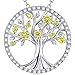 Tree of Life October Birthstone Necklace Created Tourmaline Sapphire Jewelry Sterling Silver Birthday Gift for her