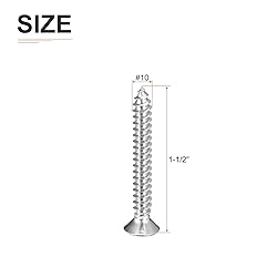 DTGN 50Pcs #10x1-1/2" Flat Head Wood Screws, 304