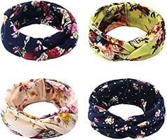 Hippih 4 Pack Women's Turban Head Wrap