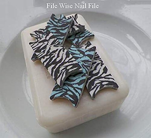 Bulk Zebra Grip File by File Wise Nail Files Wholesale Lot of 24 Bride Shower Favors Beauty Manicure Pedicure Bridesmaid Gift Teen Girl Party Nailfile DIY Nail Care Mini Nail File