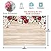 Allenjoy 7x5ft Soft Fabric Rustic Wood Flowers Backdrop Baby Kids Birthday Party Decoration Banner Red Floral Wooden Texture Board Durable Background for Bridal Shower Wedding Photography Photo Booth