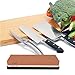Premium Knife Sharpening Stone, 2-in-1 400 & 1000 Grit Whetstone, Home Sharpener Stones with Rubber Holder for Kitchen & Outdoor Knives by YUKSY