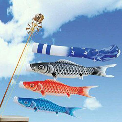 COGEEK Carp Wind Sock Flag Colorful Style Mini Koinobori Gifts Fish Wind Streamer Home Party Decorations (red, 15.7) - Thumbnail 2