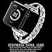 Huishang for Apple Watch Accessories, Women Jewelry Bangle Metal Stainless Steel Adjustable Bracelet with Rhinestone 38MM 40MM Editions Wristband for Apple Watch (Metal Silver 38mm/40mm)
