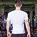 Lavento Men's Cool Dry Compression Shirts V-neck Short-sleeve Workout T-Shirts (1 Pack-V neck White,X-Large)