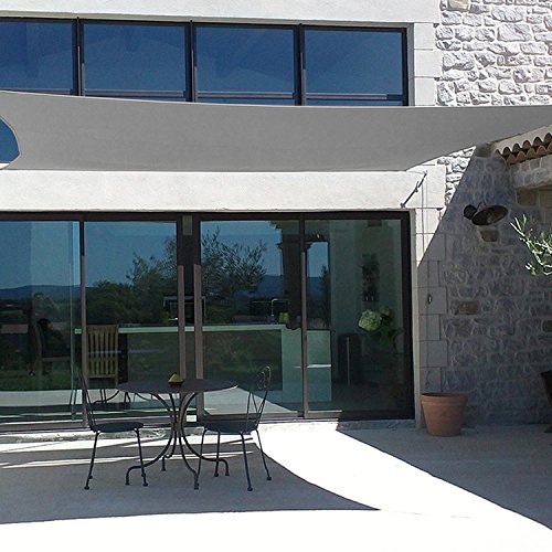 Shade&Beyond Sun Shade Sail Rectangle 8’x12′ UV Block for Patio Yard Light Grey