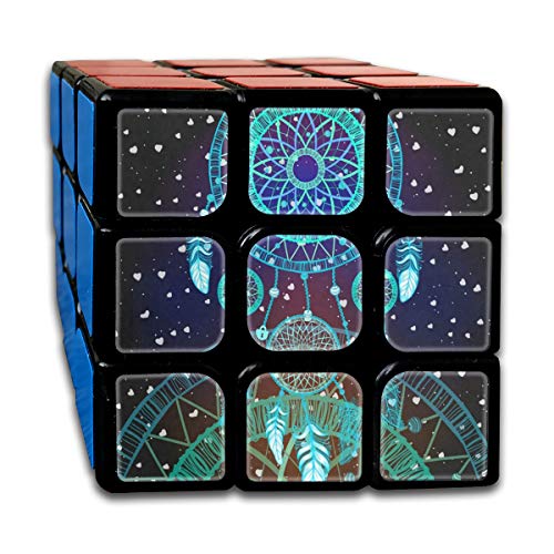 Rubiks Cube Colorful Dreamcatcher Cool Speed Cube 3x3 Smooth Magic Cube Puzzle Game Black