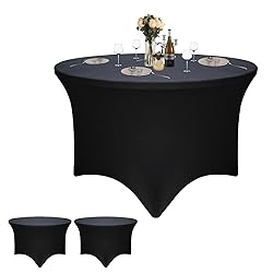 2 Pack Black 72-Inch Diameter x 30-Inch High Round