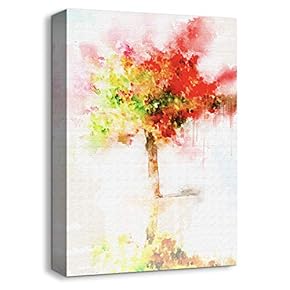 Canvas Wall Art Abstract Tree Painting Artwork for Home Prints Framed - 12x18 inches