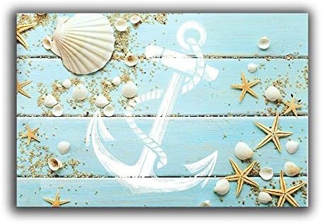 guolinadeou Beach-Themed Nautical Doormats (23.6"x15.7") - Seashell, Starfish, Anchor Indoor/Outdoor Mat Rug