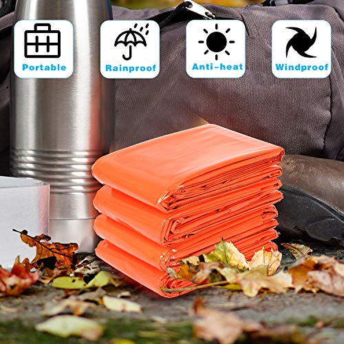 Zmoon 4-Pack Emergency Blankets, Extra Large Thermal Mylar Foil Space Blanket for Hiking, Camping, Marathons, First Aid Kits, Bug Out Bag, Outdoor Survival Gear - Thumbnail 5
