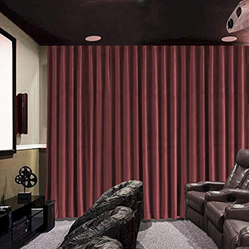 Cololeaf Velvet Blackout Lined Home Movie Theater Curtain Drapes