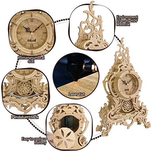 nicknack 3D Wooden Pendulum Clock Puzzles for AdultsBaroque Clock