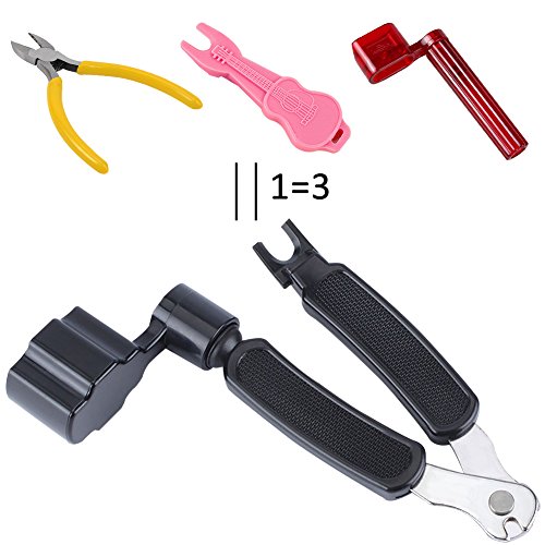 COCODE Guitar String Winder and Cutter 3 IN 1 Multifunction Bridge Pin Puller Guitar Maintenance Tool For Guitar Ukulele Stringed Instruments